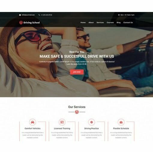 Driving School – HTML Template Driving School – HTML Template